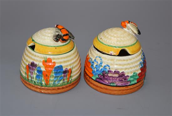 Two Clarice Cliff preserve jars